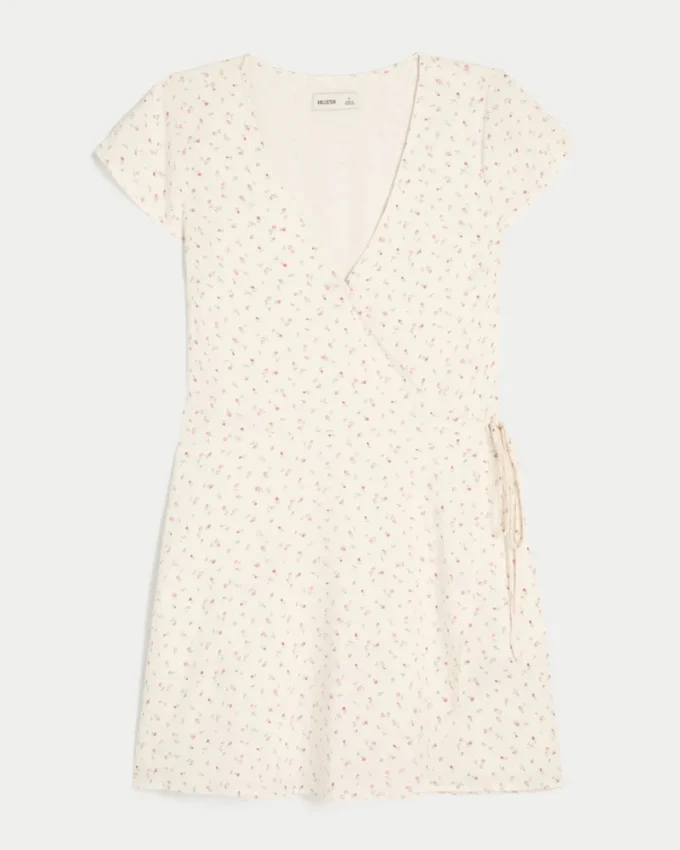 Kurzärmeliges Wickelkleid