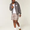 Lange Fleece-Shorts mit Camouflage-Muster