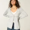 Langärmelige Flyaway Babydoll-Strickjacke