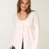 Langärmelige Flyaway Babydoll-Strickjacke