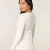 Langärmelige Flyaway Babydoll-Strickjacke