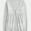 Langärmelige Flyaway Babydoll-Strickjacke