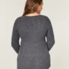 Langärmeliges Babydoll mit quadratischem Ausschnitt