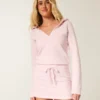 Langärmeliges Fleecekleid mit Kapuze