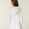 Langärmeliges Fleecekleid mit Kapuze