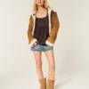 Langärmeliges Henley-Babydoll-Oberteil
