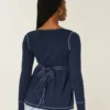 Langärmeliges Henley-Babydoll-Oberteil