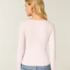 Langärmliges Baby-T-Shirt aus nahtlosem Stoff mit quadratischem Ausschnitt