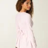 Langärmliges Babydoll-Oberteil mit Grafikprint und gerafftem Brustbereich