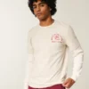 Langärmliges Lounge-T-Shirt mit Wolfskopf-Grafik