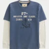 Langärmliges Surf-Logo-Grafik-T-Shirt