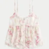 Leichtes Babydoll-Oberteil aus Chiffon Leichtes Babydoll-Oberteil aus Chiffon