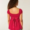 Leichtes Babydoll-Oberteil aus Satin mit Bindeband