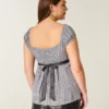 Leichtes Babydoll-Oberteil aus Satin mit Bindeband
