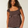 Leichtes Babydoll-Oberteil aus Satin mit Bindeband