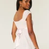 Leichtes Babydoll-Oberteil aus Satin mit Bindeband
