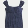 Leichtes Babydoll-Oberteil aus Satin mit Bindeband