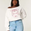 Leichtes, schulterfreies Sweatshirt mit Indiana University-Aufdruck
