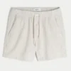 Linen-Blend-Seersucker-Shorts in mittlerer Länge