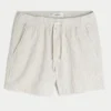 Linen-Blend-Seersucker-Shorts in mittlerer Länge