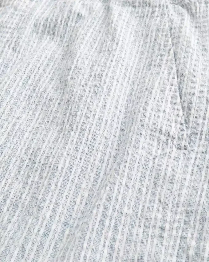 Linen-Blend-Seersucker-Shorts in mittlerer Länge