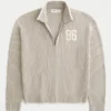 Locker geschnittener Pullover mit Grafikprint und Reißverschluss