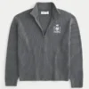 Locker geschnittener Sweater mit Grafik und Reißverschluss