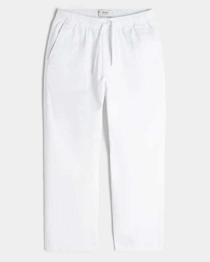Lockere Pull-On-Hose aus Leinenmischung