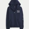 Logo-Grafik-Kapuzenjacke mit Reißverschluss