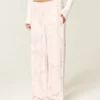 Logo-Grafik Rosa Camouflage-Sweathose mit weitem Bein