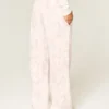 Logo-Grafik Rosa Camouflage-Sweathose mit weitem Bein