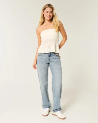 Low-Rise-Jeans in mittlerer Waschung