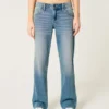 Low-Rise-Jeans in mittlerer Waschung mit entspannter, gerader Passform