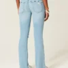 Low-Rise-Jeans mit Rissen, heller Waschung und Stickerei, Bootcut