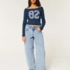 Low-Rise Light Wash Tapered Baggy Jeans