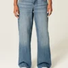 Low-Rise Medium Wash Los Angeles Graphic Baggy Jeans