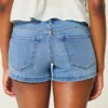 Low-Rise-Shorts aus mittelblauem Denim