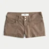 Low-Rise-Shorts aus Popeline