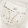 Low-Rise-Shorts aus Popeline mit floraler Rückentasche