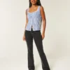 Low-Rise Washed Black Bootcut Jeans