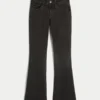 Low-Rise Washed Black Bootcut Jeans