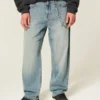 Medium Wash Hollywood Graphic Skater Baggy Jeans
