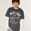 Mehrlagiges Langarm-T-Shirt mit Logo-Grafik