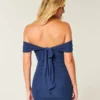 Mesh-Bodycon-Kleid mit schulterfreiem Ausschnitt