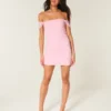 Mesh-Bodycon-Kleid mit schulterfreiem Ausschnitt