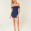 Mesh-Bodycon-Kleid mit schulterfreiem Ausschnitt