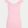 Mesh-Bodycon-Kleid mit schulterfreiem Ausschnitt