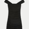Mesh-Bodycon-Kleid mit schulterfreiem Ausschnitt