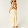 Midi-Kleid aus Leinenmischung mit offenem Rücken
