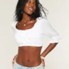 Mini-Crop-Top mit Dreiviertelärmeln